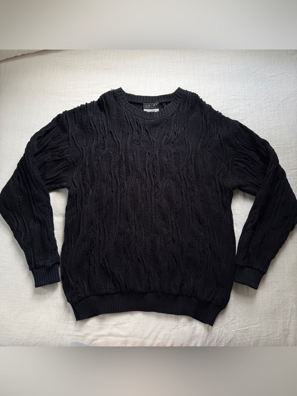 Vintage COOGI Australia Basics 3D Knit Sweater XXL Black Made in Australia
